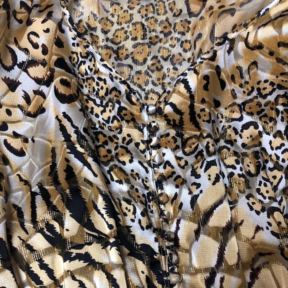 Cache gold leopard blouse - Picture 2 of 7